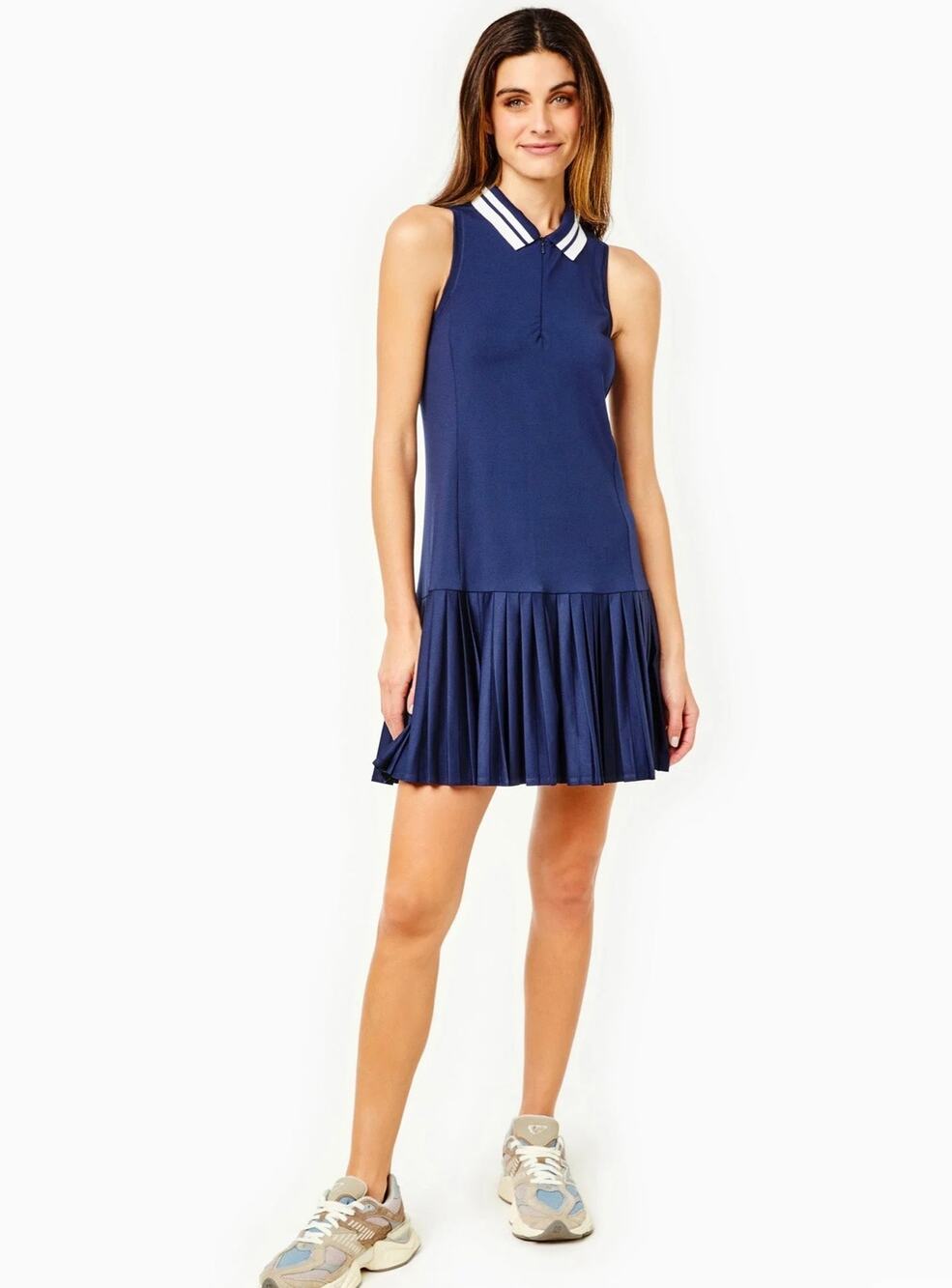 Addison Bay Augusta Dress Pleated Pickeball Tennis Navy Blue EXTRA EXTRA SMALL